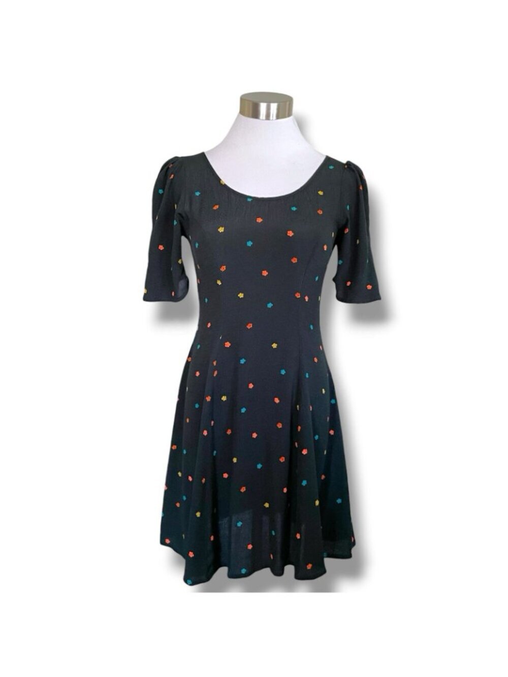 Christy Dawn Azalea Dress XS Hunter Green Floral Mini Boho Coquette Sundress - Picture 2 of 9
